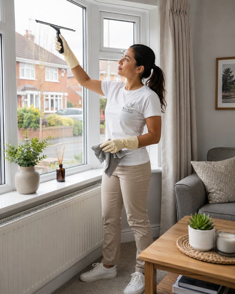 A Kechkay cleaner at work in a customer's home in East London